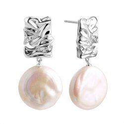 Серьги из серебра с жемчугом (Арт.pi-e433-18-x-w-pn-x-x)