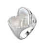 Кольцо с жемчугом и фианитами «Heart Shine» Fresh Jewelry (арт.PI-R02679-X-W-PN-X-W)