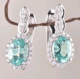 Серьги из серебра с апатитом и фианитом (Арт.sm-e01318-x-w-bg-x-w)