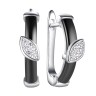 Серьги серебряные с керамикой и фианитами «Noir Ceramic» Fresh Jewelry (арт.TC-E01142-B-W-X-X-W)
