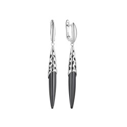 Серьги из серебра с керамикой (Арт.tc-e1758-1-b-w-x-x-x)