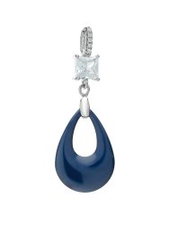 Кулон из серебра с керамикой и куб. цирконием (Арт.tc-p00967-vl-w-w-x-w)