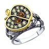 Кольцо из золочёного серебра с фианитами (Арт.95010151)