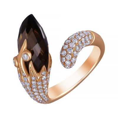 Кольцо из золота с бриллиантом и раухтопазом (Арт.gr2946-sqws-y4_ko_sq_yg)