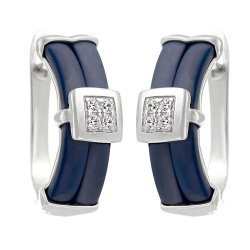 Серьги из серебра с керамикой и куб. цирконием (Арт.tm-e00662-vl-w-x-x-w)