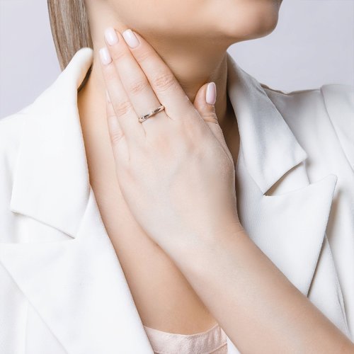 Помолвочное кольцо из серебра с бриллиантом (Арт.87010011)