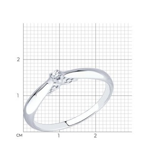 Кольцо из серебра с бриллиантом «Вечное Да» Соколов (арт.87010011)
