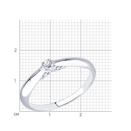 Помолвочное кольцо из серебра с бриллиантом (Арт.87010011)