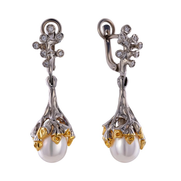 Серебряные серьги BEAVERS с жемчугом 2312j