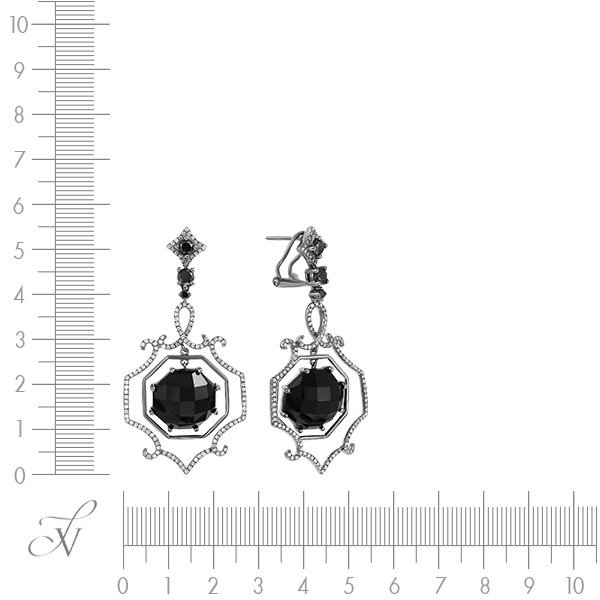 Серьги из золота с бриллиантом и ониксом (Арт.me31461-awd-bd-bo_sr_db_ox_blk)