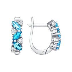 Серьги из серебра с топазами и фианитами (Арт.92020012)