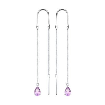 Серьги из серебра с аметистами (Арт.92022188)