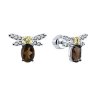Серьги из золочёного серебра с раухтопазами и фианитами (Арт.92022816)