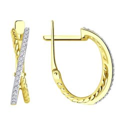 Серьги из желтого золота с бриллиантами (Арт.1021872-2)