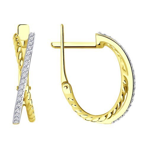 Серьги из желтого золота с бриллиантами (Арт.1021872-2)