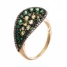 Кольцо золото с бриллиантами и сапфирами «Изумрудный Вихрь» JvG (арт. R13282TS-YS-BR_Y_DN_YS_TV_YG)