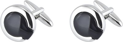 Запонки из ювелирного сплава с ониксом (Арт.6-c-1005-20-s)