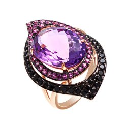 Кольцо из золота с аметистом и сапфиром (Арт.rg-31900_ko_bsa_ps_am_pink)