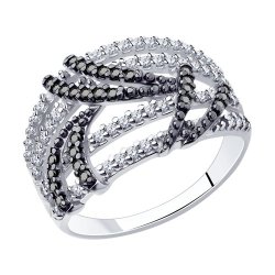 Кольцо из серебра с фианитами (Арт.94-110-00779-1)