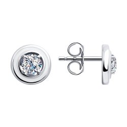 Серьги из серебра с эмалью и фианитами (Арт.94023377)