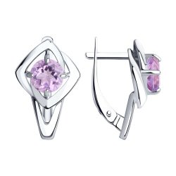 Серьги из серебра с аметистами (Арт.94-320-00605-2)