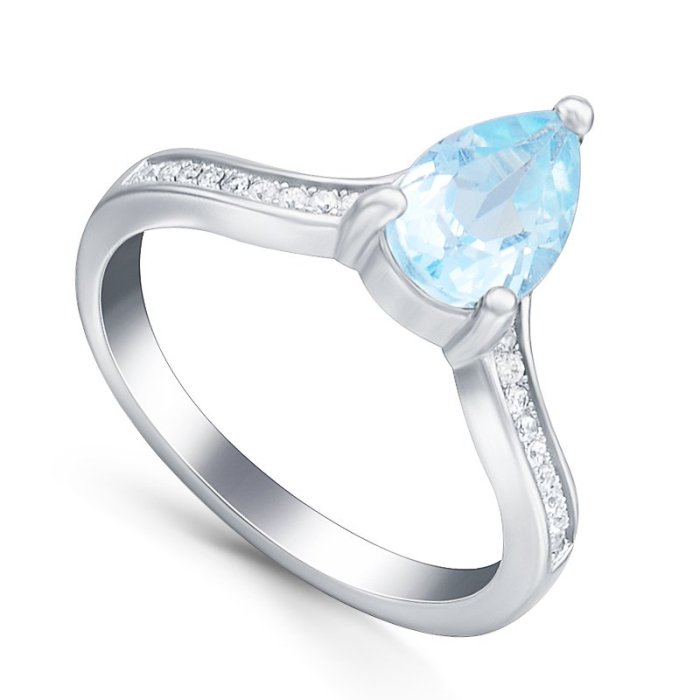 Кольцо Серебряные крылья (Арт.21knys1018-155_topaz_kubcirkonii_30)