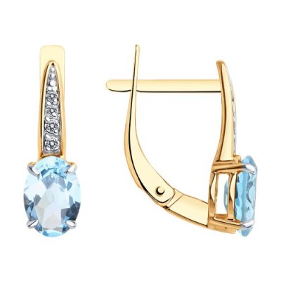 Серьги золотые пробы 585 с топазом (Арт.51-320-01933-5)