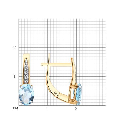 Серьги золотые пробы 585 с топазом (Арт.51-320-01933-5)