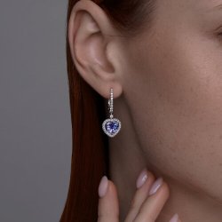 Серьги из белого золота с бриллиантами и танзанитами (Арт.6024471-3)