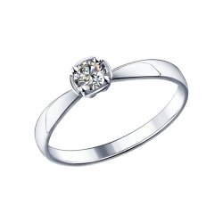 Кольцо из серебра с фианитом (Арт.94013647)