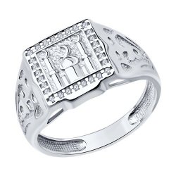 Кольцо из серебра с фианитами (Арт.94013757)