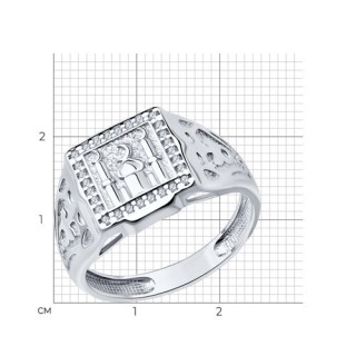 Кольцо из серебра с фианитами «Архитектура света» Соколов (арт.94013757)