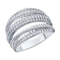 Кольцо из серебра с фианитами (Арт.94013853)