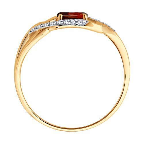 Кольцо золотое пробы 585 с гранатом (Арт.717293)