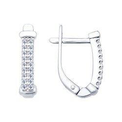 Серьги из серебра с фианитами (Арт.94021783)