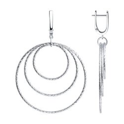 Серьги из серебра с алмазной гранью (Арт.94022766)