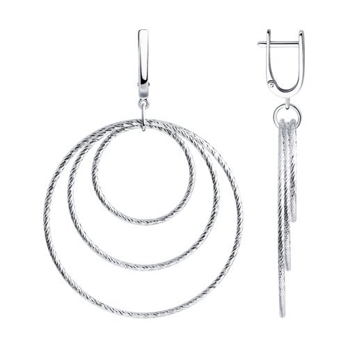 Серьги из серебра с алмазной гранью (Арт.94022766)