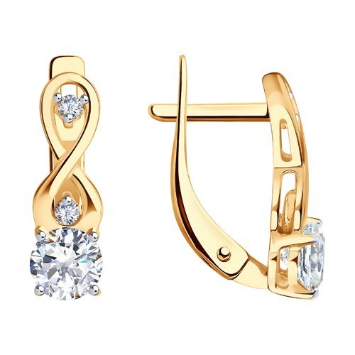 Серьги из золота с фианитами (Арт.027147)