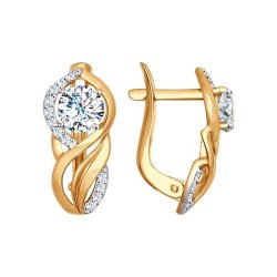 Серьги из золота с фианитами (Арт.027463)