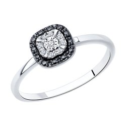 Кольцо из белого золота с бриллиантами (Арт.7010095-3)