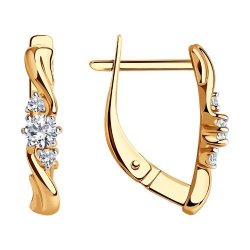 Серьги из золота с фианитами (Арт.028872)