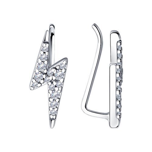Серьги из серебра с фианитами (Арт.94024059)