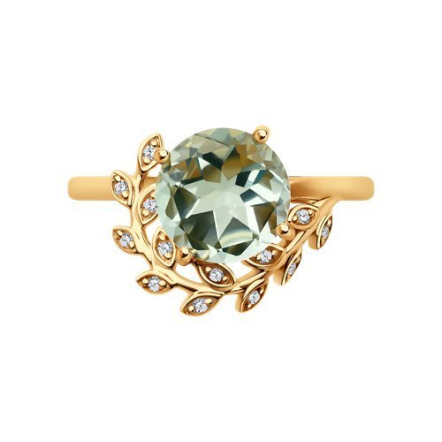 Кольцо золотое пробы 585 с празиолитом (Арт.71-00261)