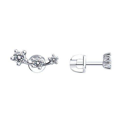 Серьги из серебра с фианитами (Арт.94025905)