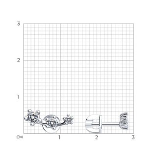 Серьги из серебра с фианитами «Созвездие сияния» Соколов (арт.94025905)