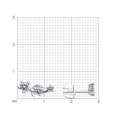 Серьги из серебра с фианитами «Созвездие сияния» Соколов (арт.94025905)