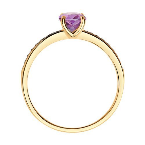 Кольцо золото 585 с аметистом и фианитами «Лавандовый мираж» Соколов (арт.716694)