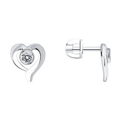 Серьги из серебра с фианитами (Арт.94026019)