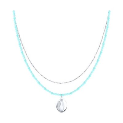 Колье из серебра с амазонитом (Арт.83070073)