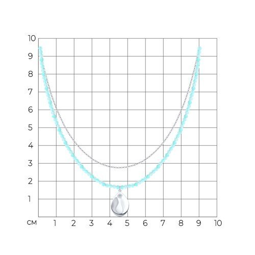 Колье из серебра с амазонитом (Арт.83070073)
